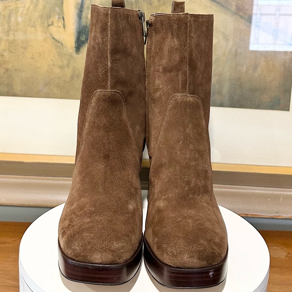 🌸MARC FISHER🌸 Marysa Block Heel Platform Bootie In Brown Size: 11M - Picture 5 of 15